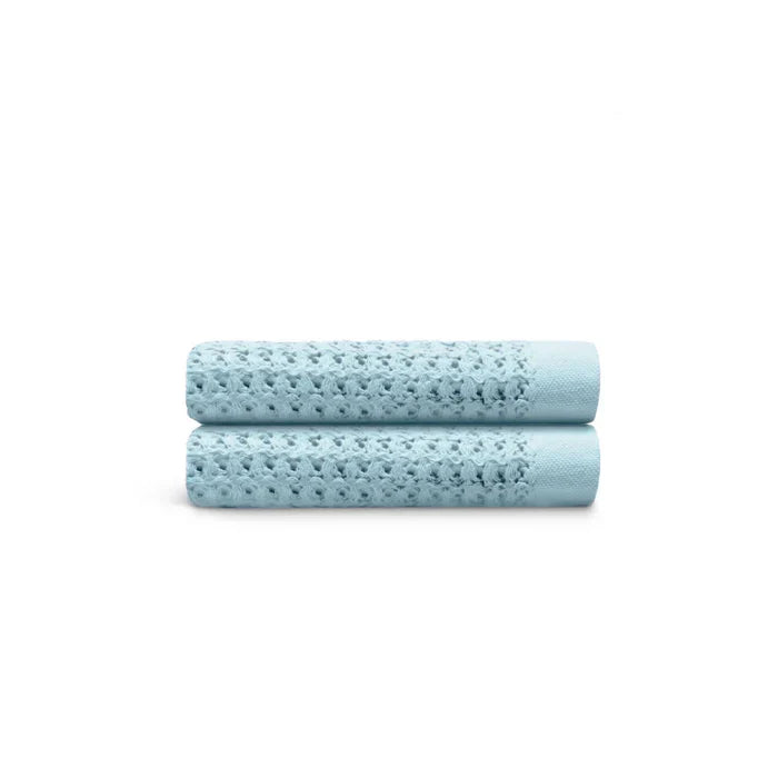 Egyptian Cotton Waffle Hand Towels - Light Blue - 2 piece set