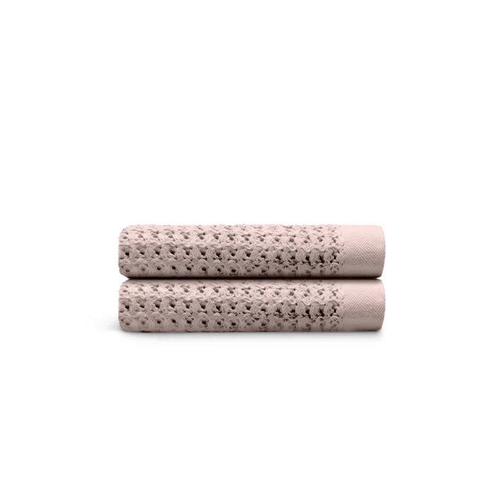 Egyptian Cotton Waffle Hand Towels - Rose Pink - 2 piece set