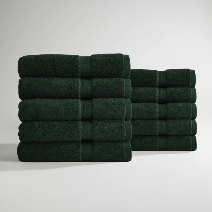 Ultrasoft Egyptian Cotton Hand Towels 10pcs - Dark Green
