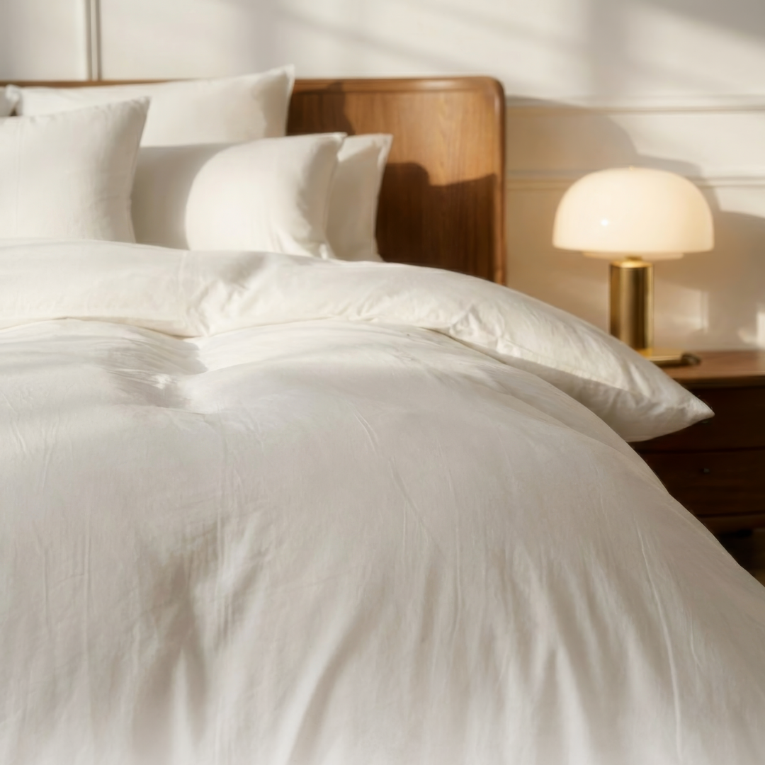 Eucalyptus Lyocell Quilt Cover - Cloud White