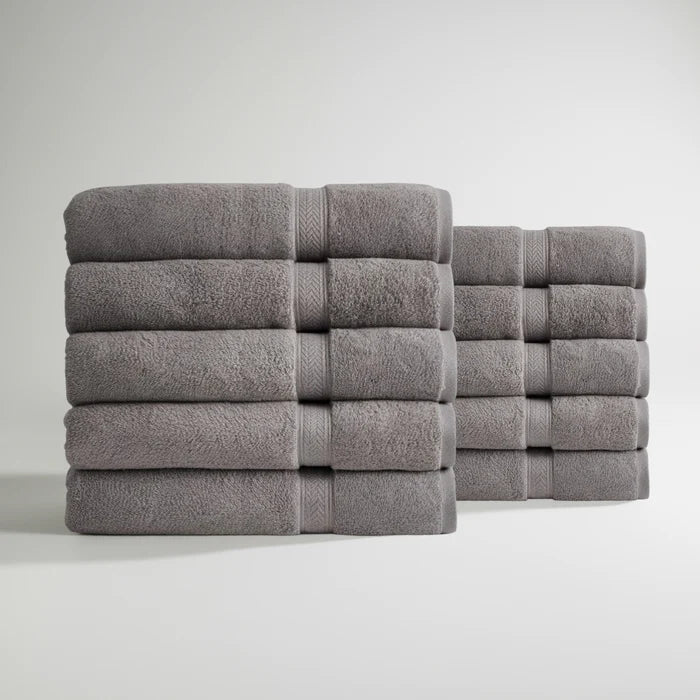 Ultrasoft Egyptian Cotton Hand Towels 10pcs - Soft Grey