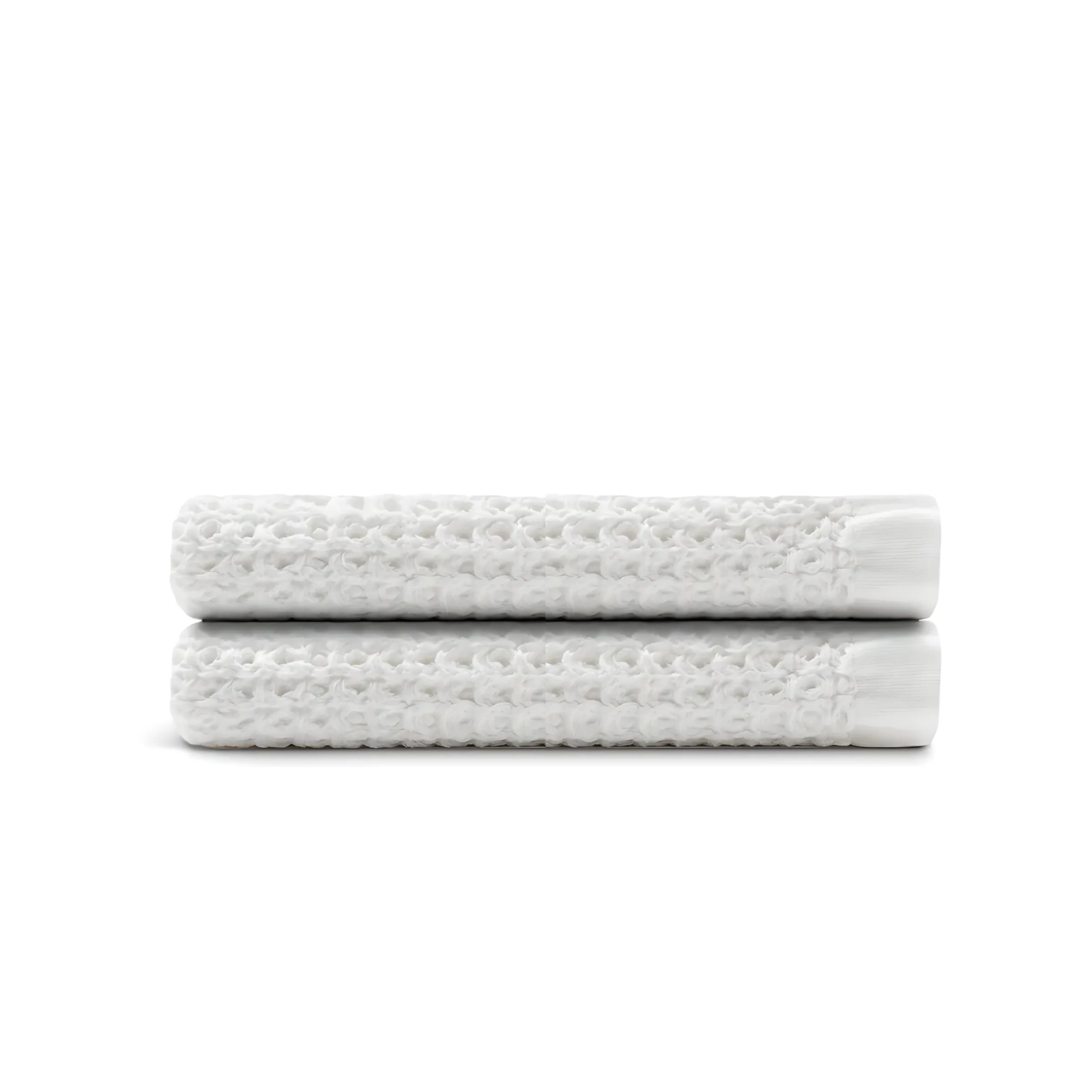 Egyptian Cotton Waffle Bath Towels - Pure White - 2 piece set