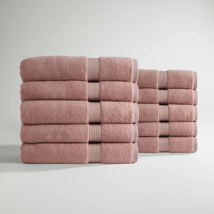 Ultrasoft Egyptian Cotton Hand Towels 10pcs - Rose Pink