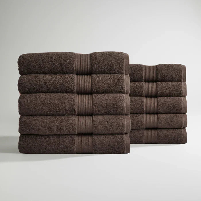 Ultrasoft Egyptian Cotton Hand Towels 10pcs - Dark Brown
