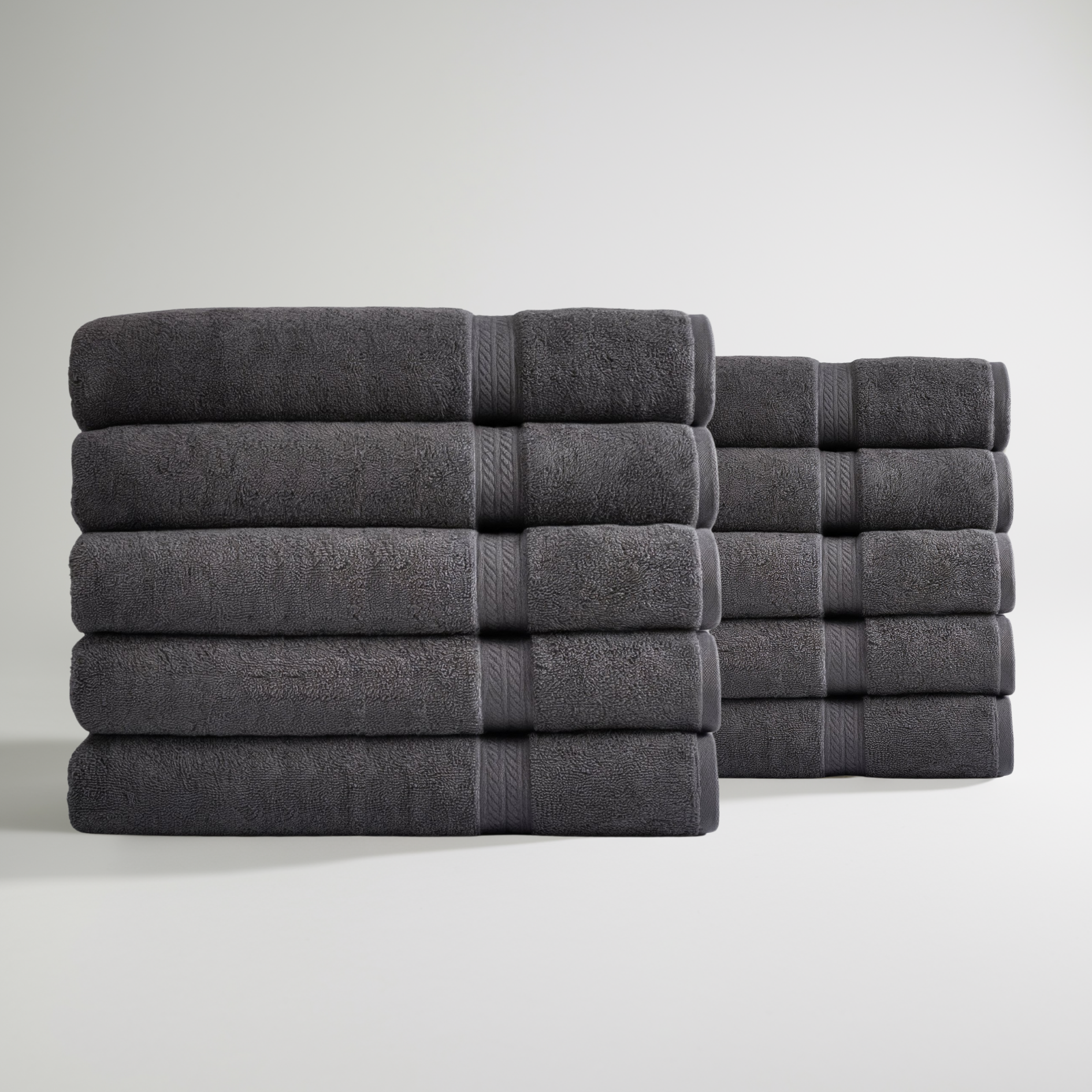 Ultrasoft Egyptian Cotton Bath Towels 10pcs - Dark Grey