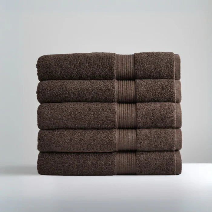 Ultrasoft Egyptian Cotton Bath Towels 5pcs - Dark Brown