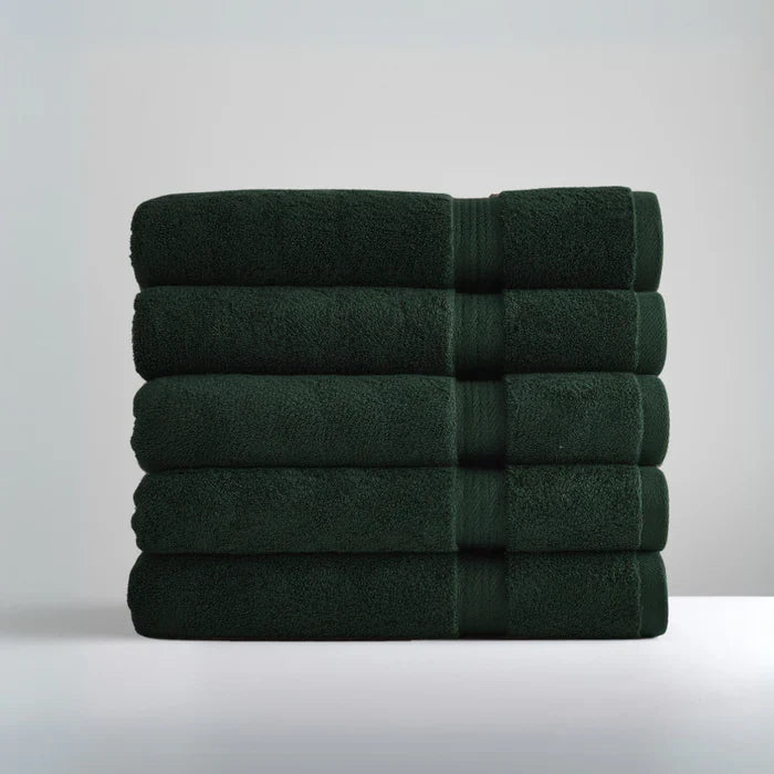 Ultrasoft Egyptian Cotton Bath Towels 5pcs - Dark Green