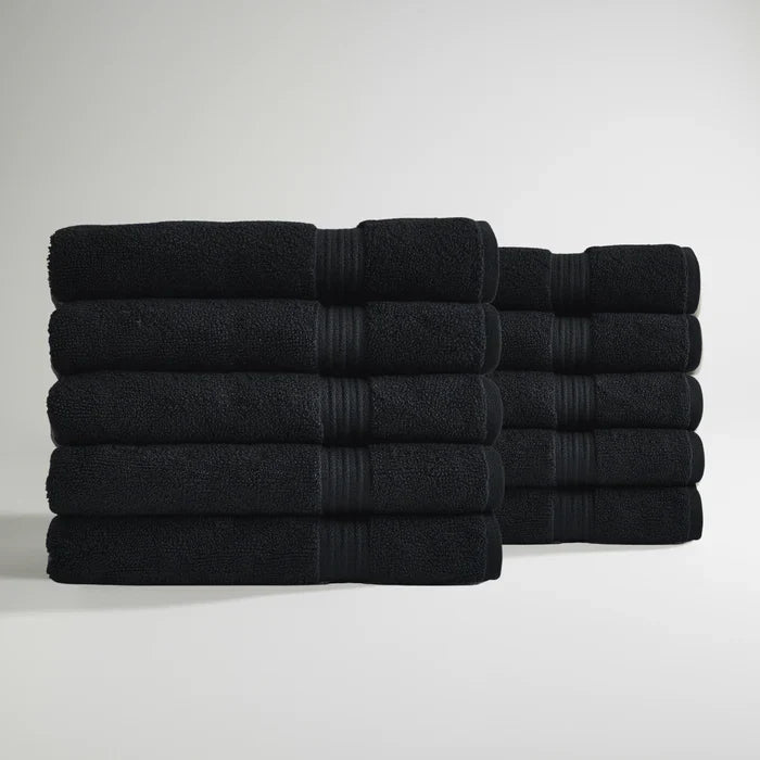 Ultrasoft Egyptian Cotton Bath Towels 10pcs - Black