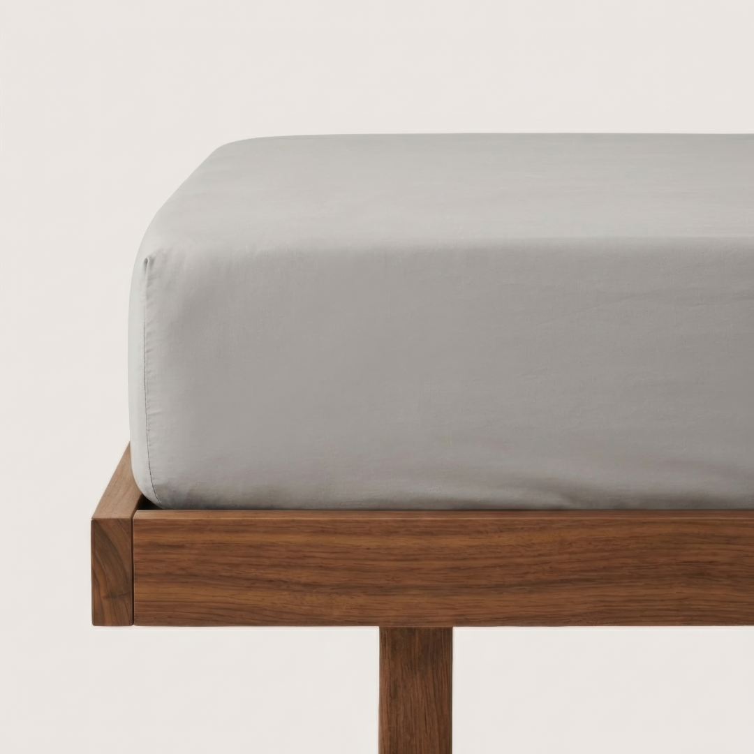 Eucalyptus Lyocell Fitted Sheet - Stone Grey