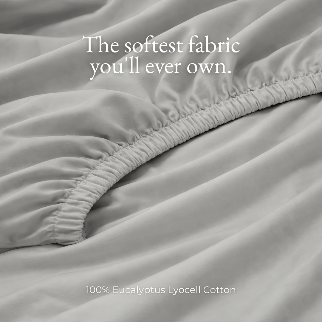 Eucalyptus Lyocell Fitted Sheet - Stone Grey