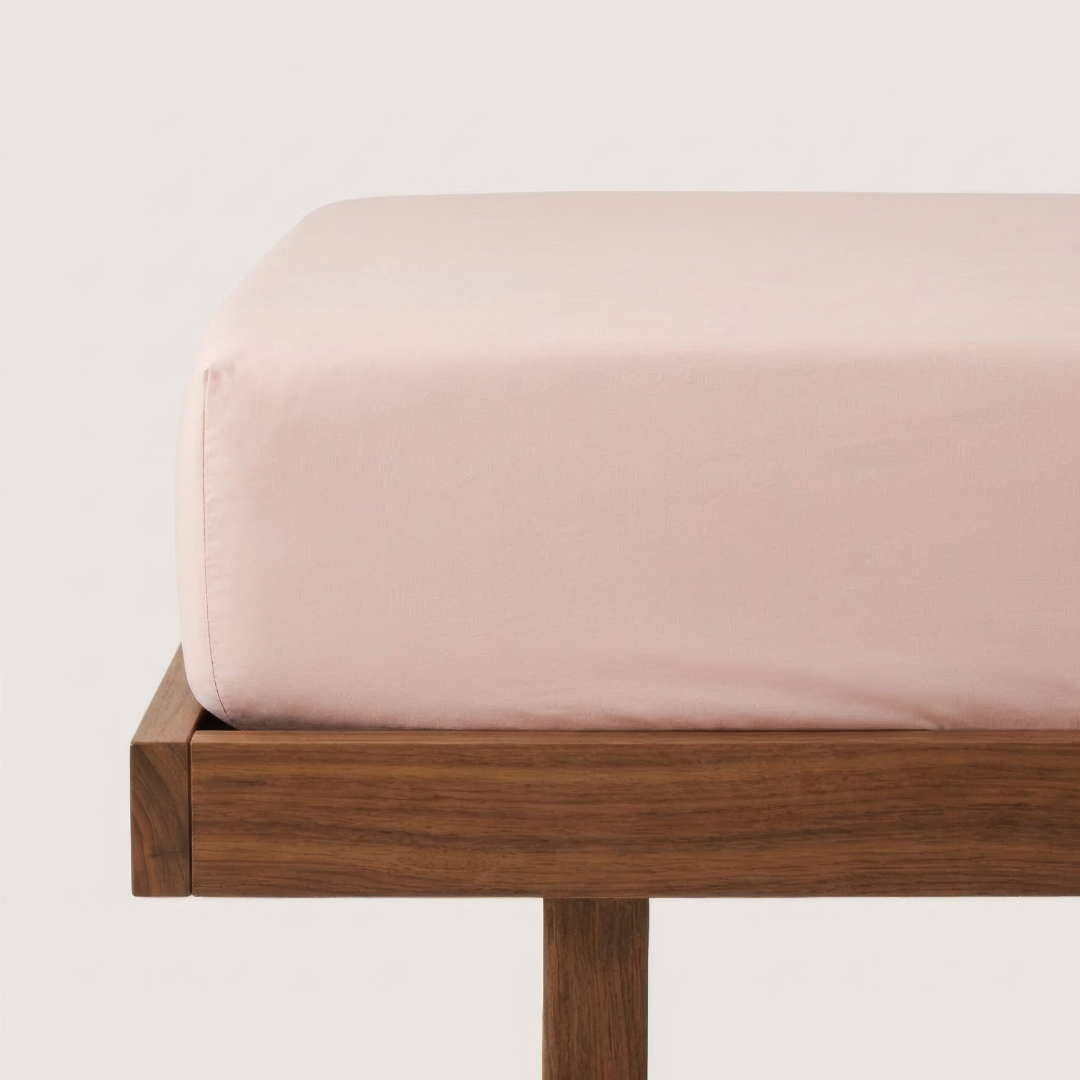 Eucalyptus Lyocell Fitted Sheet - Coral Pink