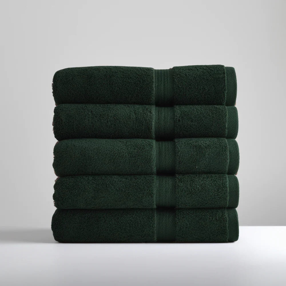 Ultrasoft Egyptian Cotton Hand Towels 5pcs - Dark Green