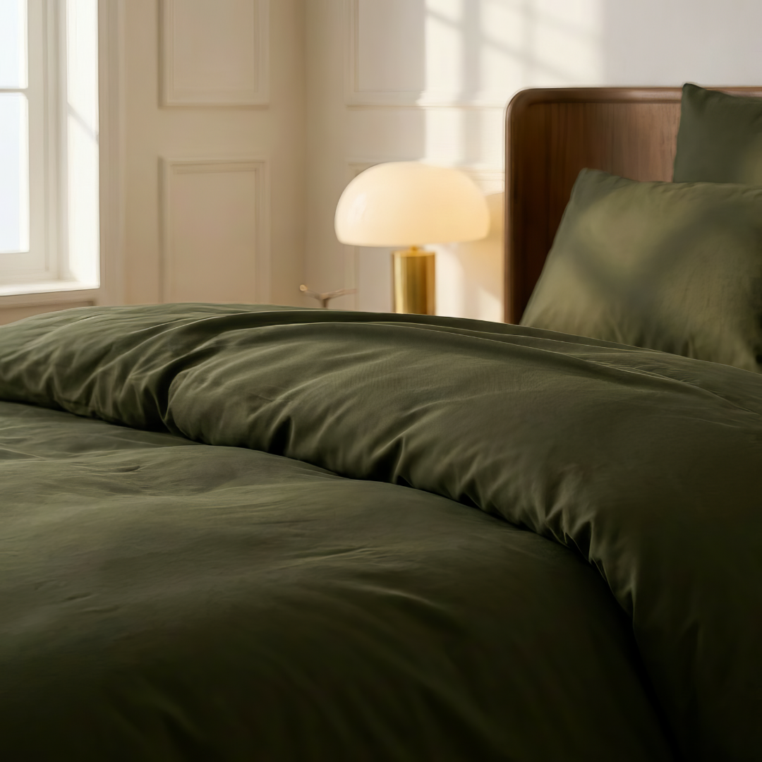 Eucalyptus Lyocell Quilt Cover - Olive Green