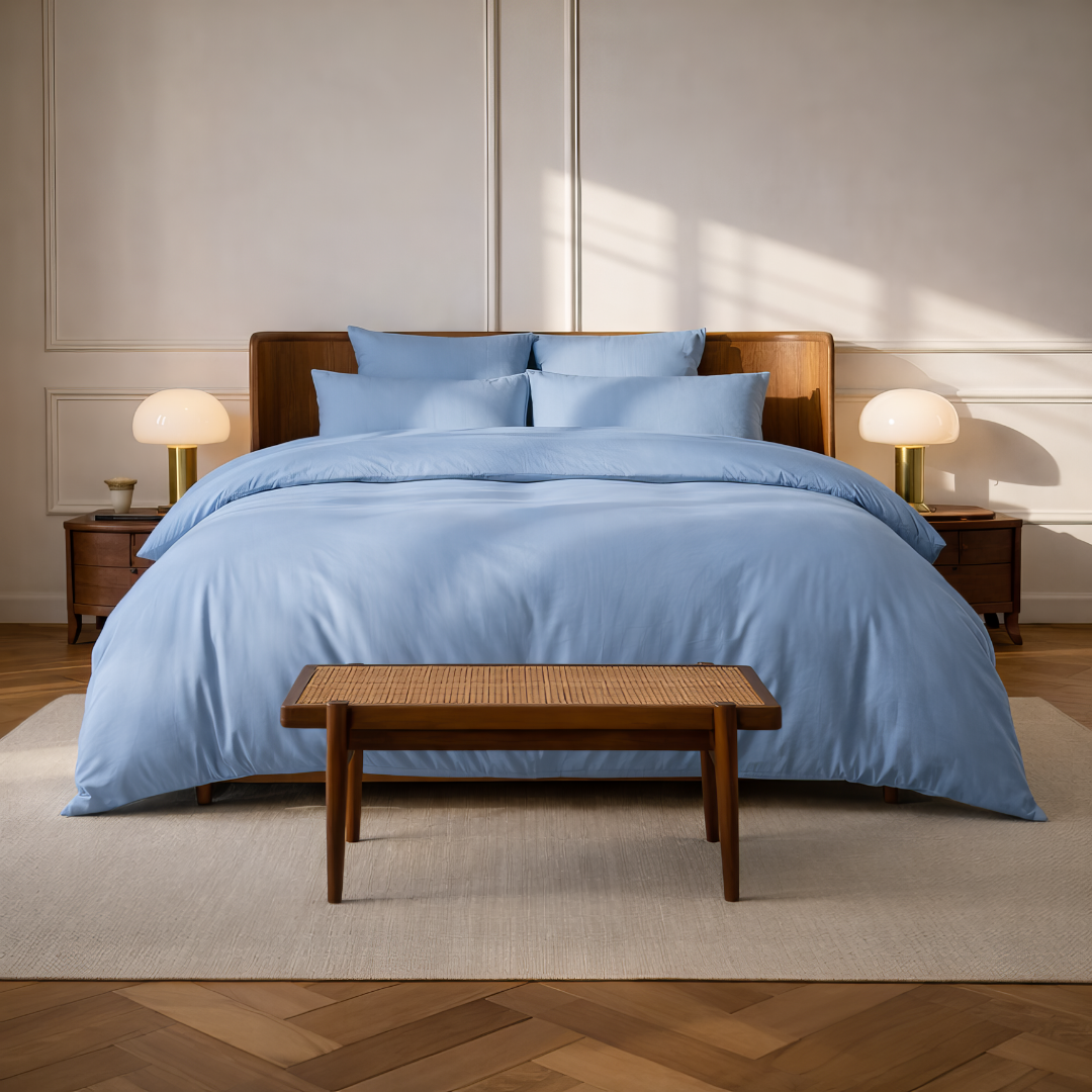 Eucalyptus Lyocell Quilt Cover - Lapiz Blue