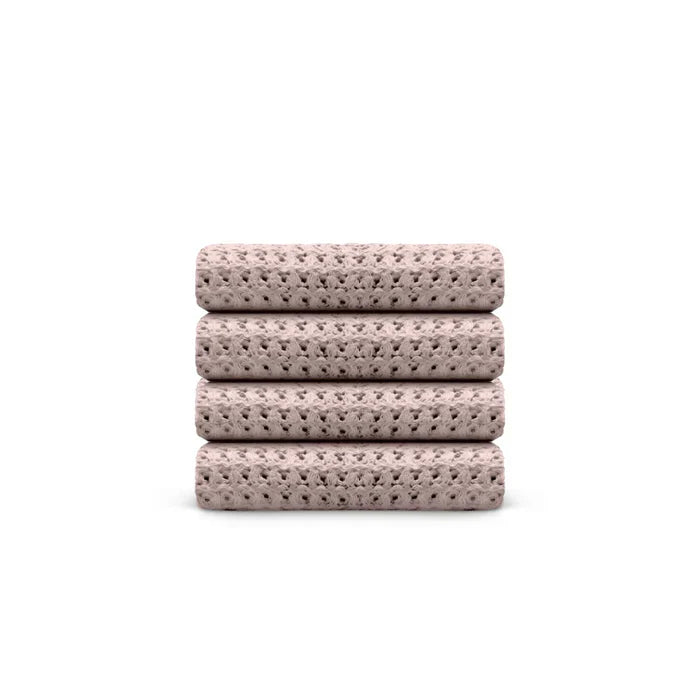 Egyptian Cotton Waffle Washcloth - Rose Pink - 4 piece set