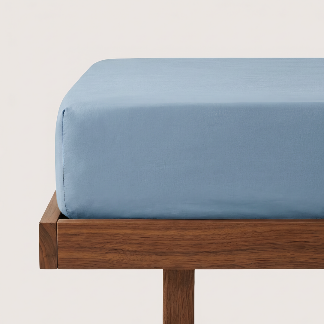 Eucalyptus Lyocell Fitted Sheet - Lapiz Blue