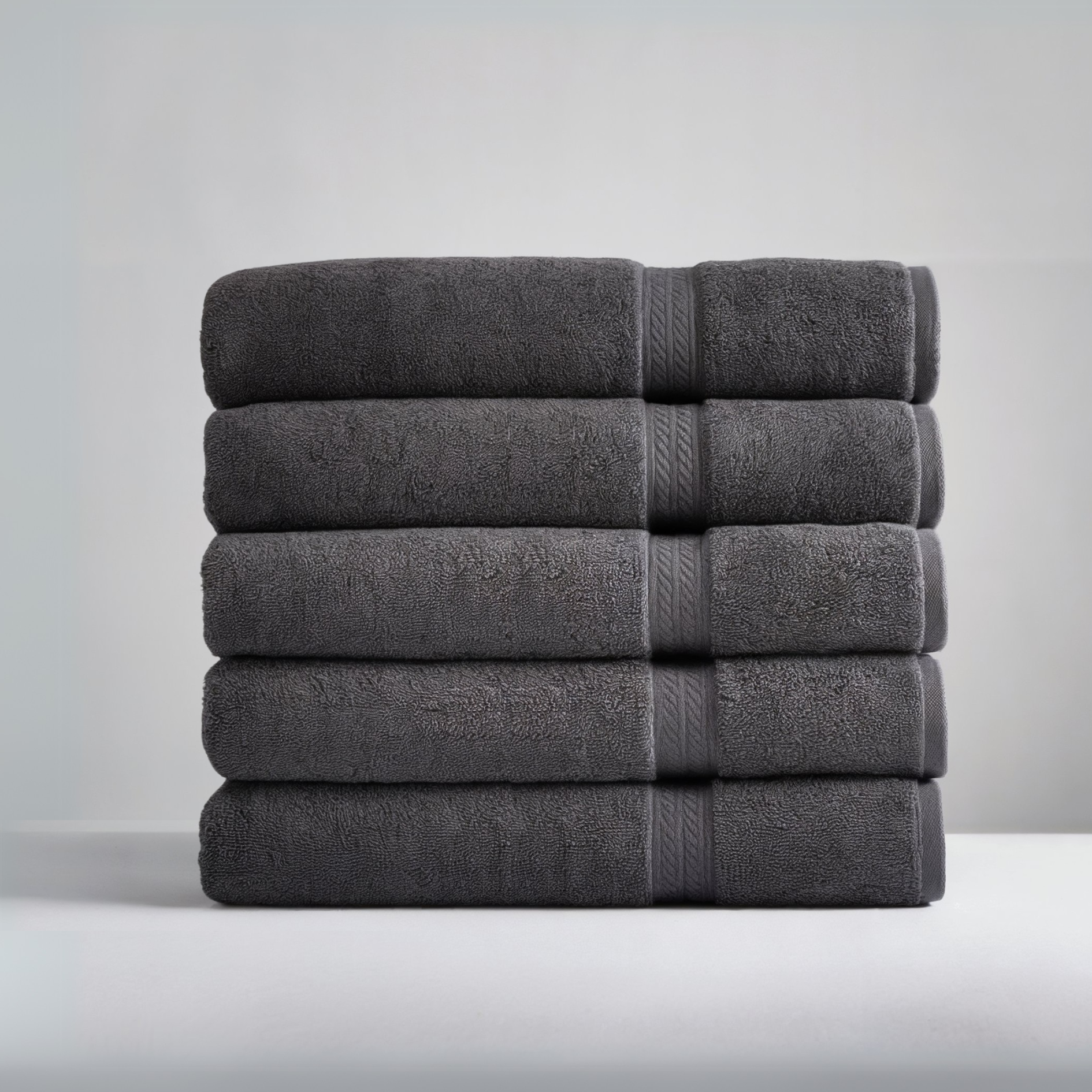 Ultrasoft Egyptian Cotton Hand Towels 5pcs - Dark Grey