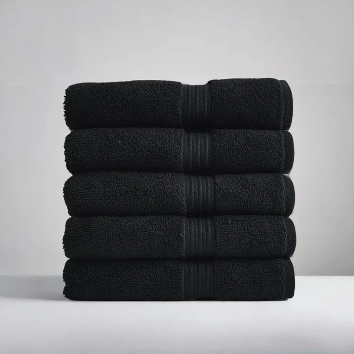Ultrasoft Egyptian Cotton Hand Towels 5pcs - Black