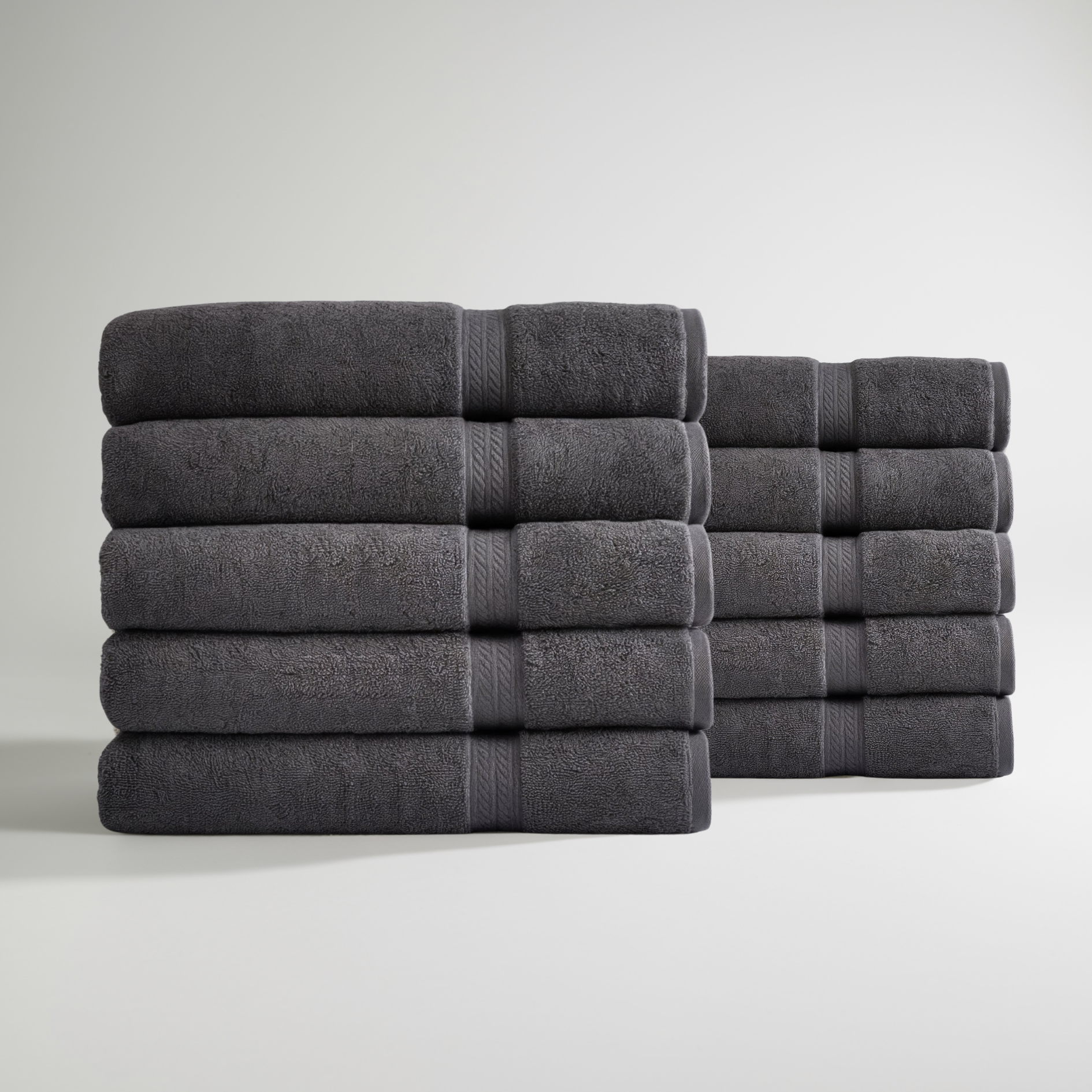 Ultrasoft Egyptian Cotton Hand Towels 10pcs - Dark Grey