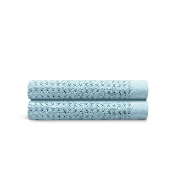 Egyptian Cotton Waffle Bath Towels - Light Blue - 2 piece set