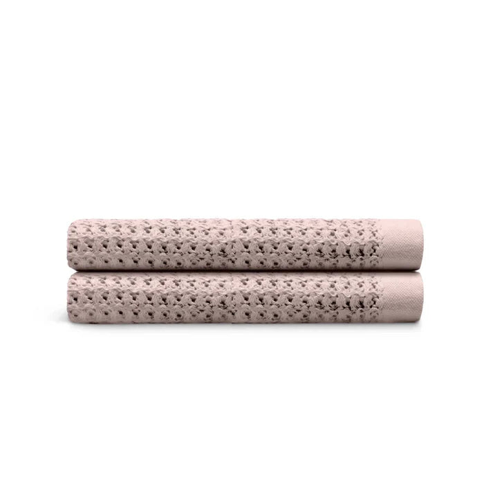 Egyptian Cotton Waffle Bath Towels - Rose Pink - 2 piece set
