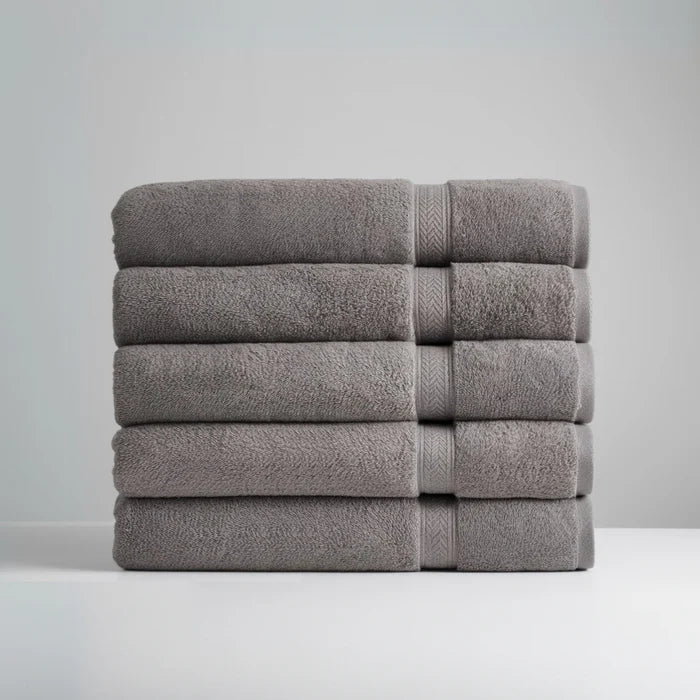 Ultrasoft Egyptian Cotton Bath Towels 5pcs - Soft Grey