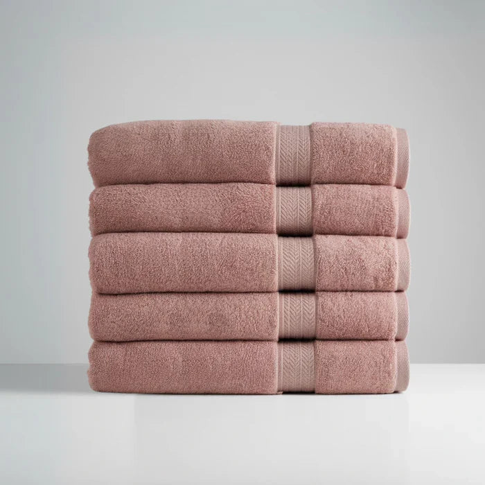 Ultrasoft Egyptian Cotton Bath Towels 5pcs - Rose Pink