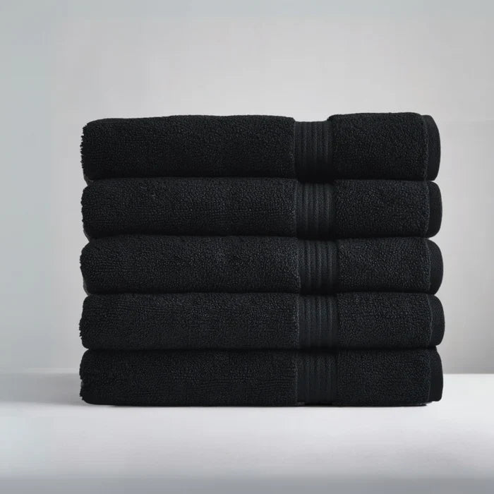 Ultrasoft Egyptian Cotton Bath Towels 5pcs - Black