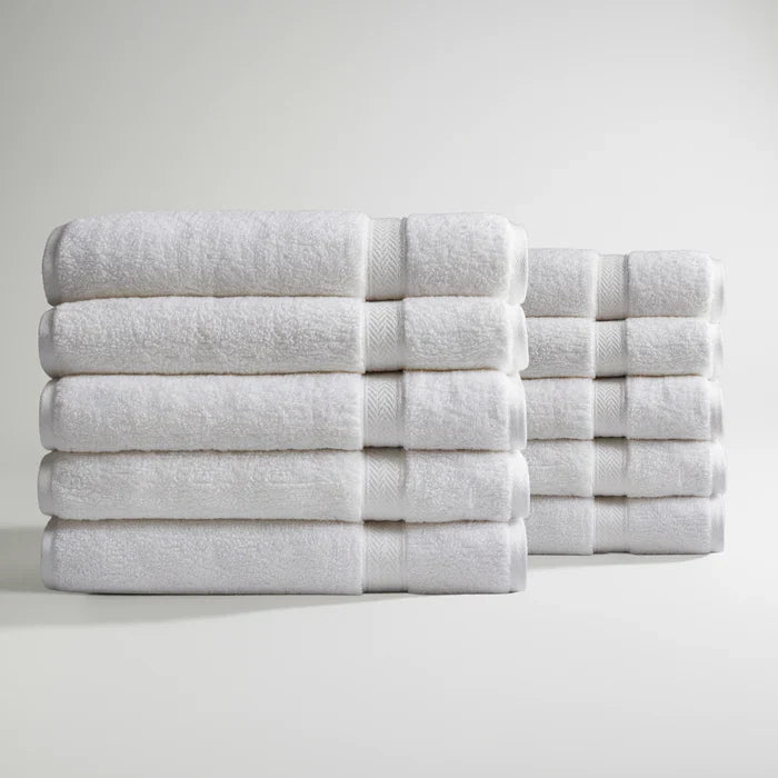 Ultrasoft Egyptian Cotton Bath Towels 10pcs - Pure White