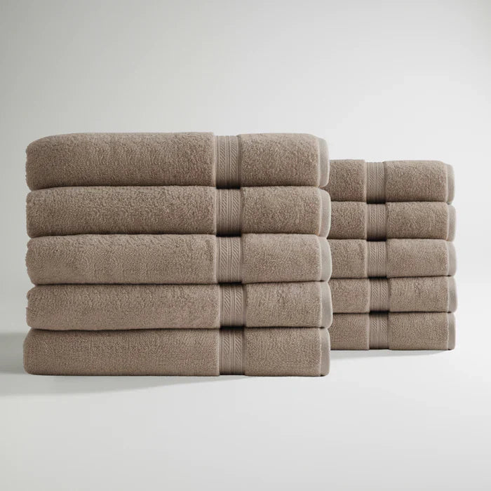 Ultrasoft Egyptian Cotton Bath Towels 10pcs - Beige