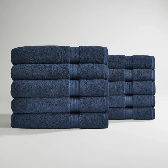 Ultrasoft Egyptian Cotton Bath Towels 10pcs - Navy