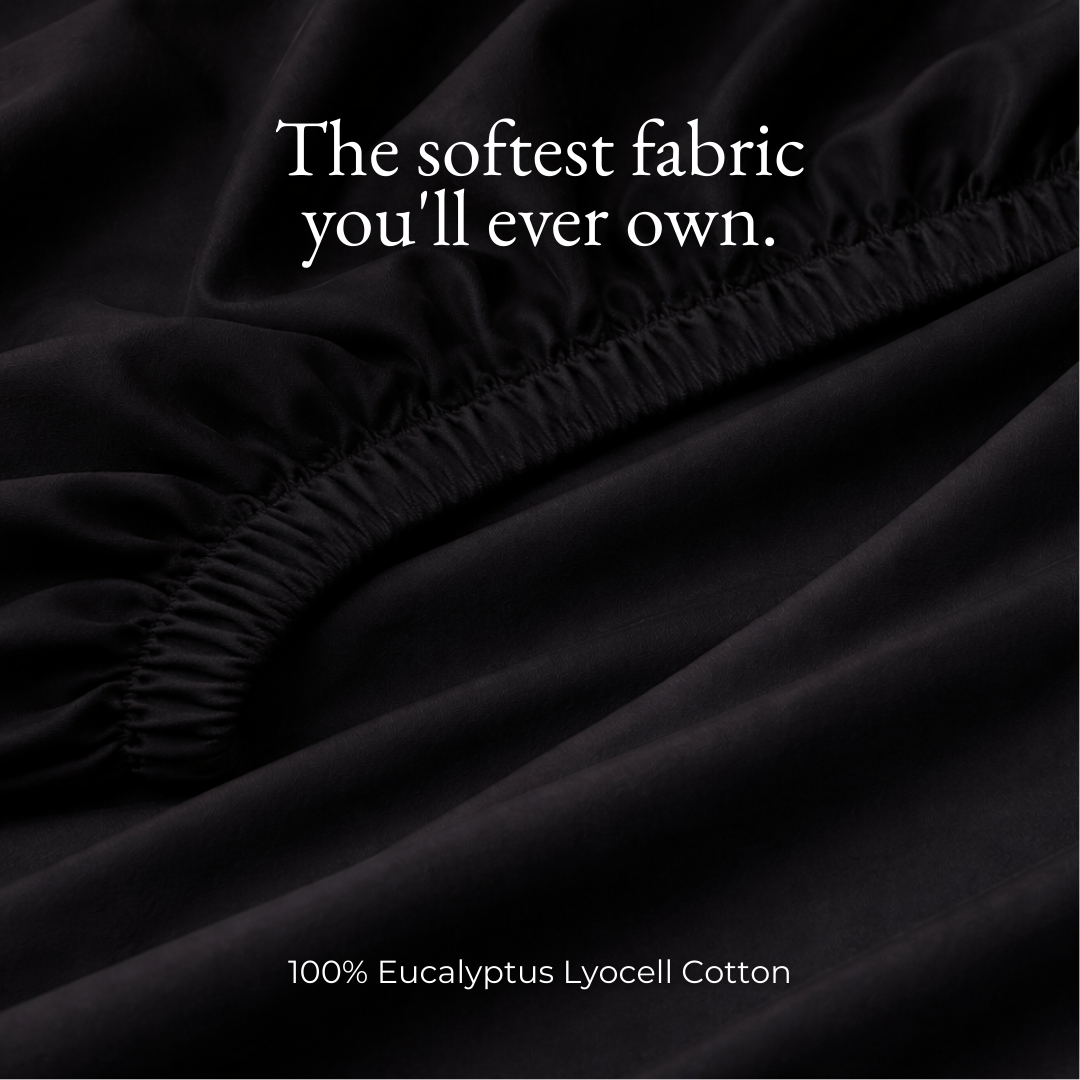 Eucalyptus Lyocell Fitted Sheet - Midnight Black