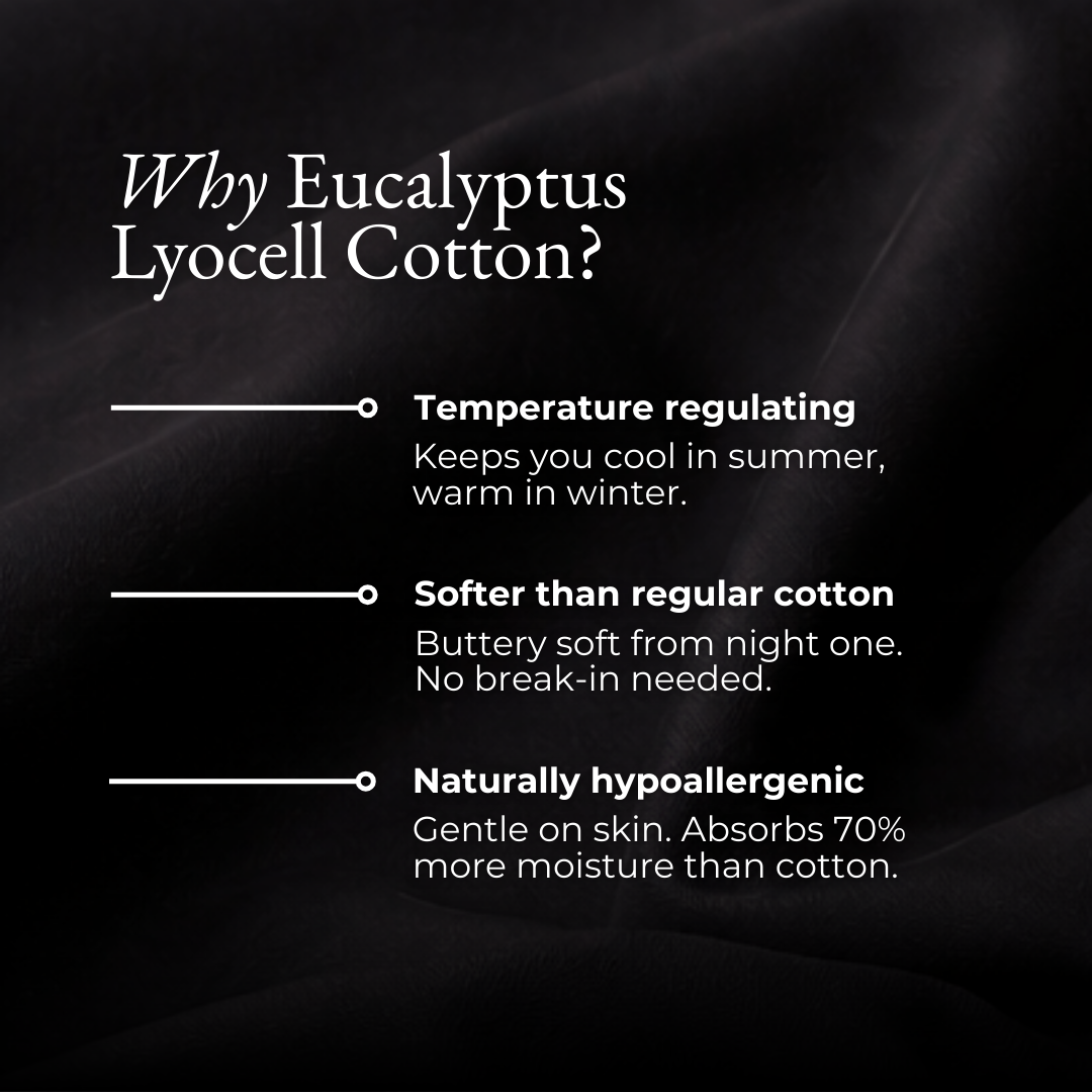 Eucalyptus Lyocell Pillow Cases - Midnight Black