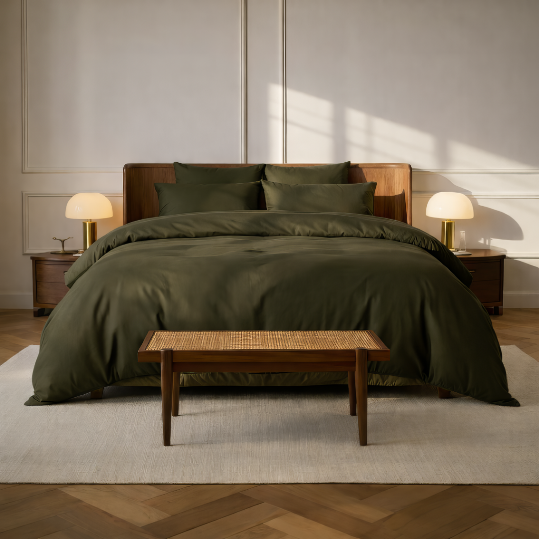 Eucalyptus Lyocell Fitted Sheet - Olive Green