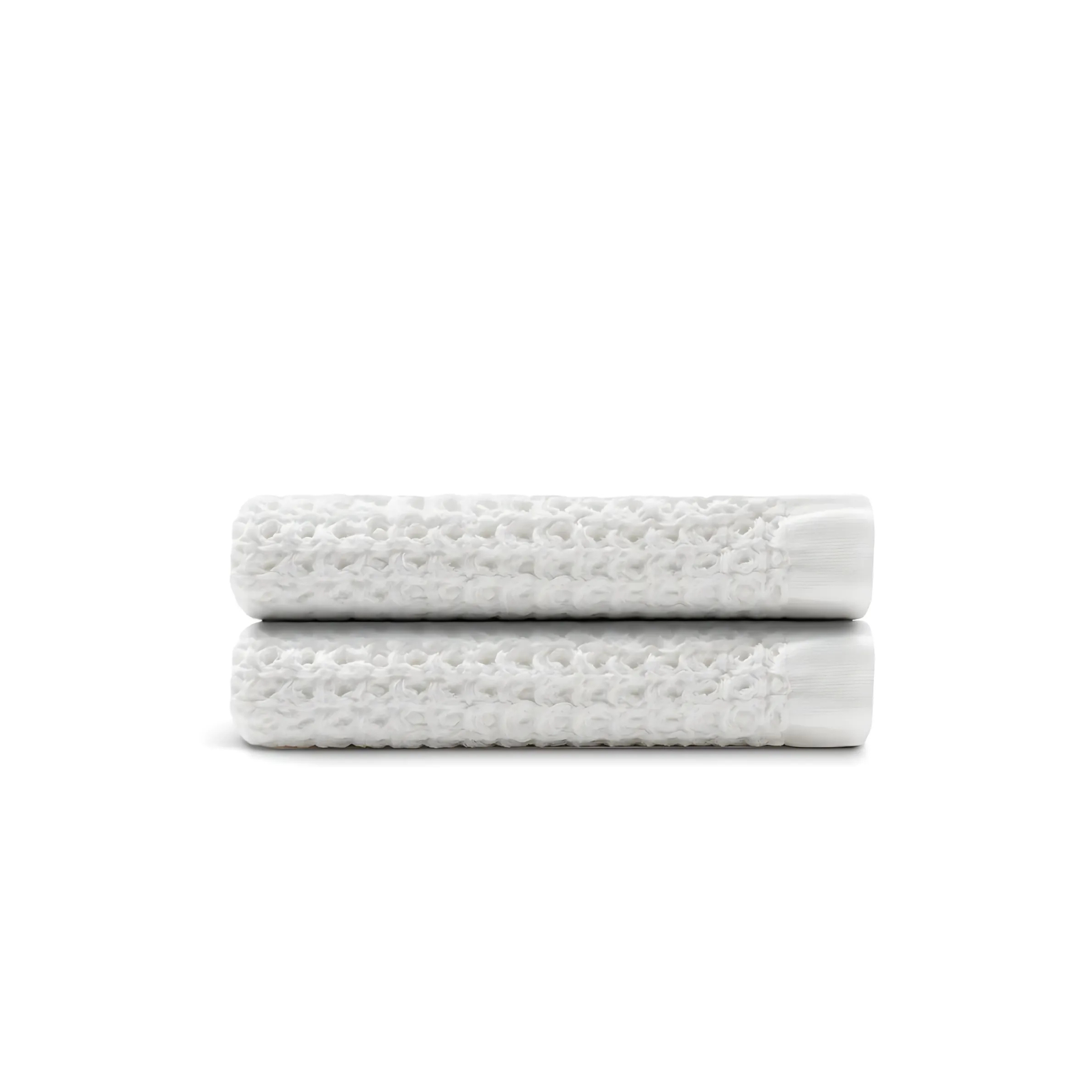 Egyptian Cotton Waffle Hand Towels - Pure White - 2 piece set