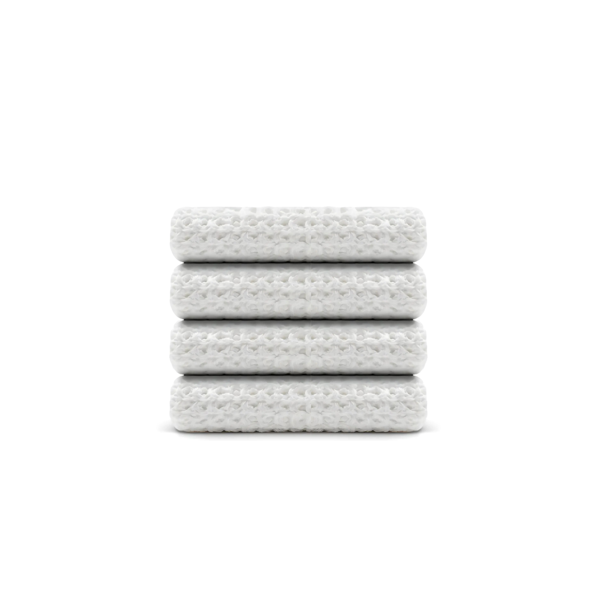 Egyptian Cotton Waffle Washcloth - Pure White - 4 piece set