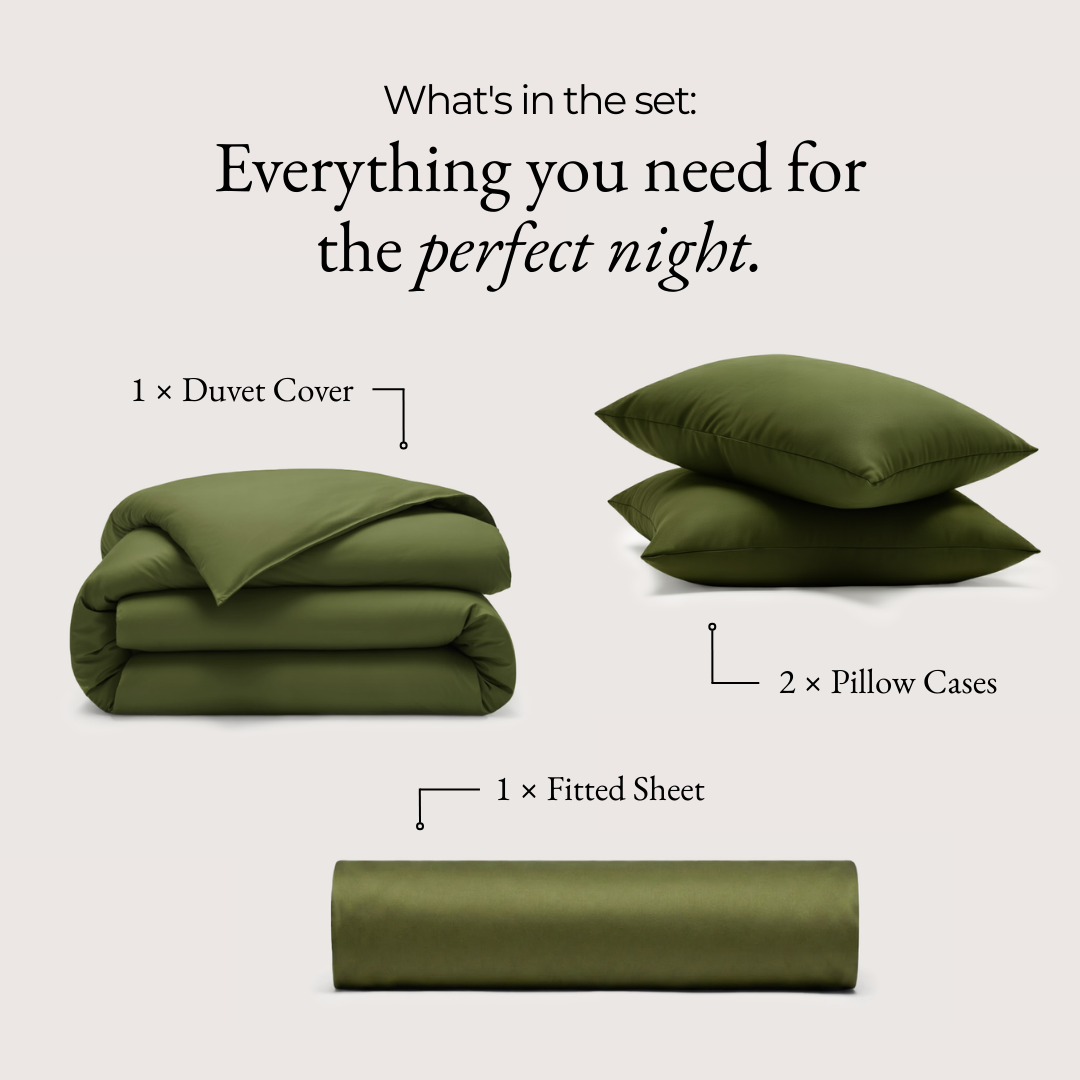 Luxe Bedding Bundle - Olive Green